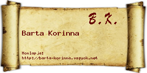 Barta Korinna névjegykártya